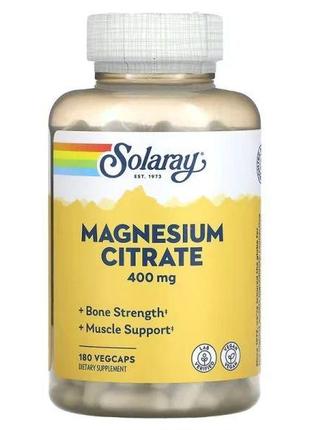 Solaray magnesium citrate 400 mg цитрат магния в капсулах №180