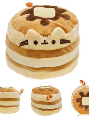 М'яка іграшка пушин панкейк, плюшевий кіт кет pusheen cat, сквіш млинець 12см