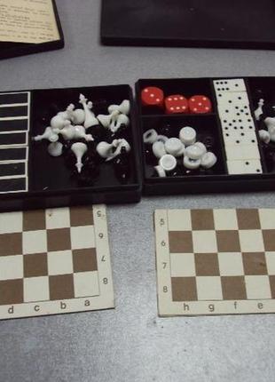 Дорожный игровой набор шахматы, домино и шашки с магнитами миниатюра 14х8 см лот 2 шт №10817