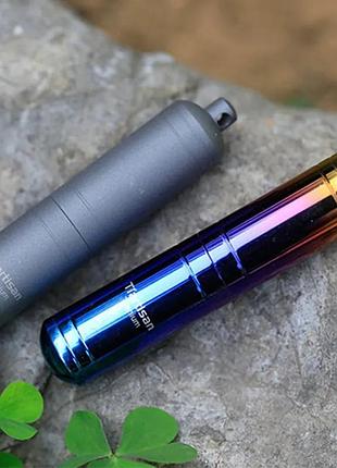 Титановая капсула - таблетница tiartisan titanium 80 мм. капсула-контейнер из титана silver.10 фото