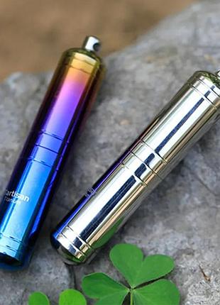 Титановая капсула - таблетница tiartisan titanium 80 мм. капсула-контейнер из титана silver.4 фото