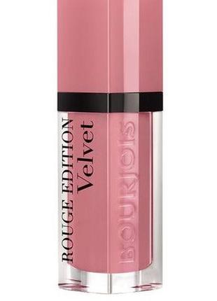 Рідка матова помада для губ bourjois rouge edition velvet 10 dont pink of it open, 7.7 мл