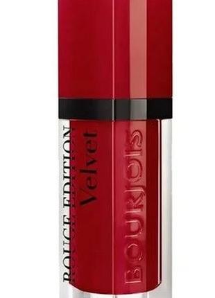 Жидкая матовая помада для губ bourjois rouge edition velvet 15 red-volution, 7.7 мл