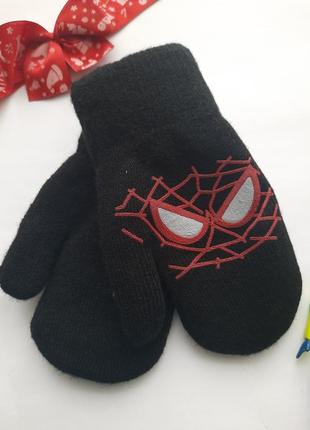 Рукавички дитячі подвійні на хутрі spider man різні кольори преміум якість