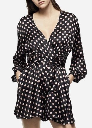 Женский комбинезон шортами в горошек от zara в размере xs