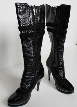 Эффектные сапоги лак кожа на шпильке medea ❤️‍🔥❤️‍🔥❤️‍🔥