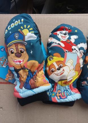 Перчатки перчатки paw patrol щенячий патруль 4-5 5-6роков
