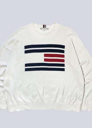 Білий оверсайз светр tommy hilfiger