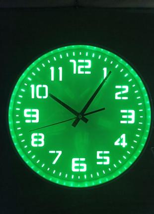 Часы настенные круглые классические с подсветкой
