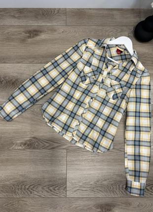 Сорочка жіноча бавовняна бавовна в клітинку slim h&m xs/s