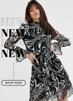 Шифоновое платье с абстрактным рисунком