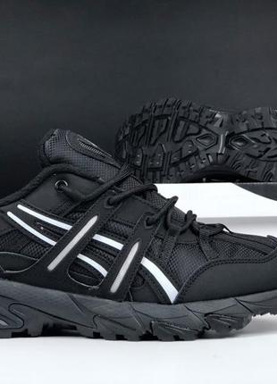 Asics gel-sonoma goretex кроссовки ботинки мужские низкие водонепроницаемые зимние осенние термо кожаные замшевые ассикс черные