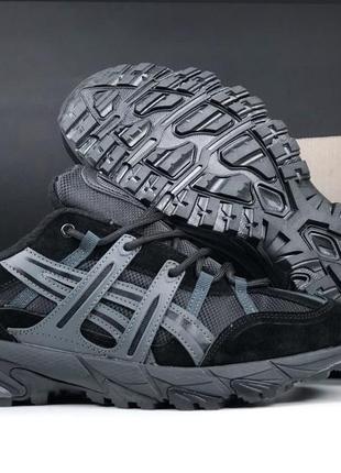 Asics gel-sonoma goretex кроссовки ботинки мужские низкие водонепроницаемые зимние осенние термо кожаные замшевые ассикс черные
