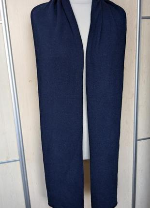 Довгий синій кашеміровий шарф just cashmere саmbodia