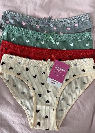 Набор женских трусиков хлопок xs, s (на бирке l)