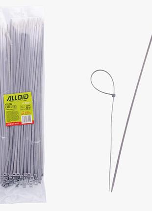 Хомут пластиковий alloid 4.8 х 400 100 шт./уп. cірий