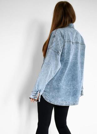 Модна джинсова куртка-сорочка oversize5 фото