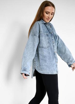 Модна джинсова куртка-сорочка oversize4 фото