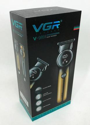 Триммер для бороды и усов vgr v-989 7000 об. машинка для стрижки, окантовки керамика+сталь. цвет: черный4 фото