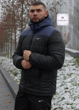 Куртка зимняя мужская "frost" nike сине-черная