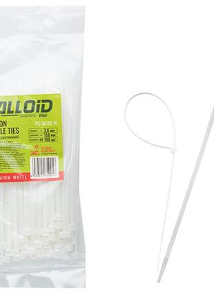 Хомут пластиковий alloid 3.6 х 150 100 шт./уп. білий