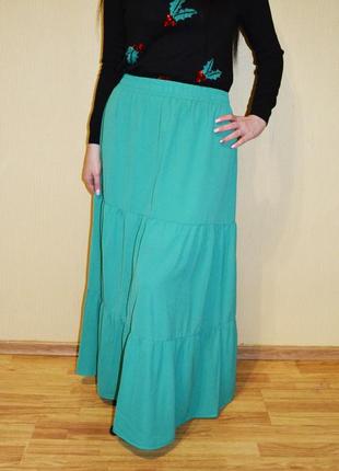 Зеленая длинная юбка в пол shein