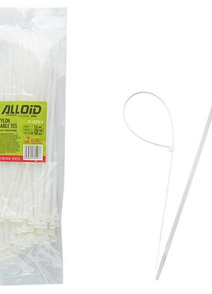 Хомут пластиковий alloid 4.8 х 250 100 шт./уп. білий