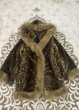 Шубка из искусственного меха леопард