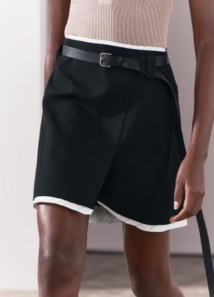 Короткая контрастная юбка zw collection