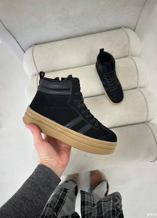 Кроссовки утепленные натуральная замша