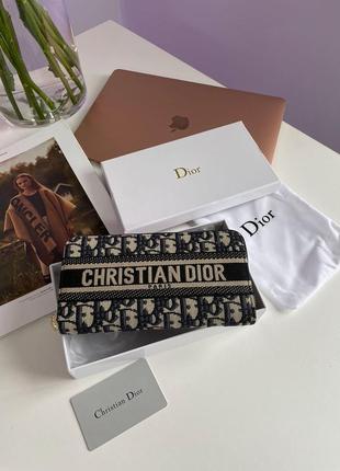 Christian dior 30 montaigne wallet blue oblique jacquard