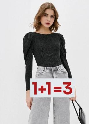 1+1=3 🎁 люрексова блуза з рукавами ліхтариками від primark