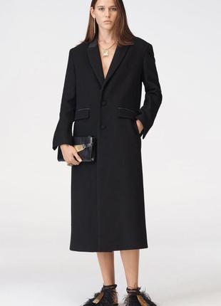 Шерстяное черное пальто zara лимитированная версия и стили bazhane