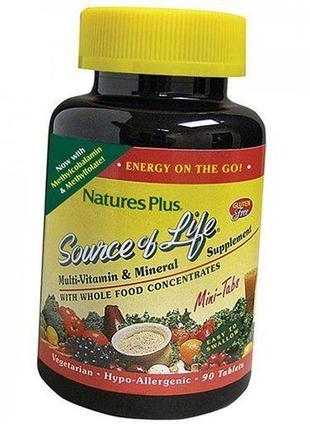 Мультивитамины, source of life, nature's plus 90таб (36375102)