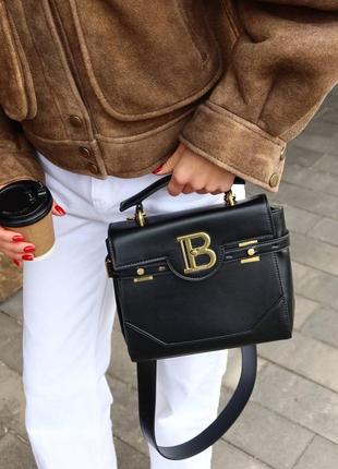 Шкіряна чорна класична сумка balmain