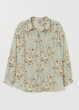 Легенька сорочка у квіти із перламутровими гудзиками h&m
