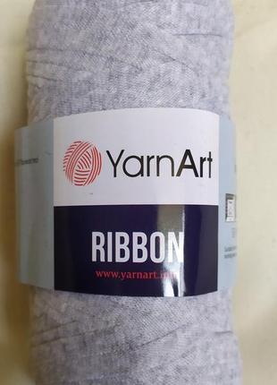 Пряжа yarnart ribbon, колір — сірий меланж