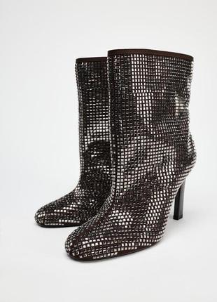 .ботинки женские серебряные zara new