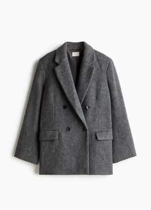 Блейзер жакет пиджак теплый серый h&m hm m