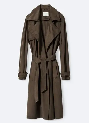 Замшевый тренч плащ zara
