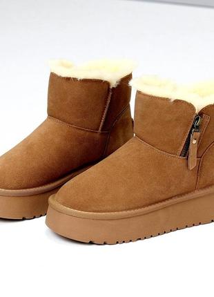 Угги "darsey", camel, натуральная замша, зима