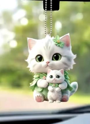 Акриловая подвеска стильное украшение кот 🐱 двухстороннее