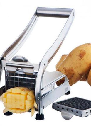 Ручная картоферезка металлическая машинка potato chipper для нарезки картофеля фри un12-15