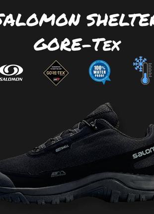 Чоловічі кросівки salomon shelter gore-tex black white