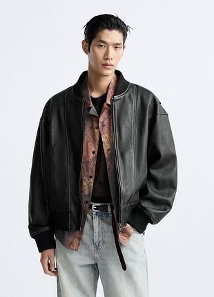 Хит кожаная байкерская куртка бомбер лимитированная коллекция limited edition zara