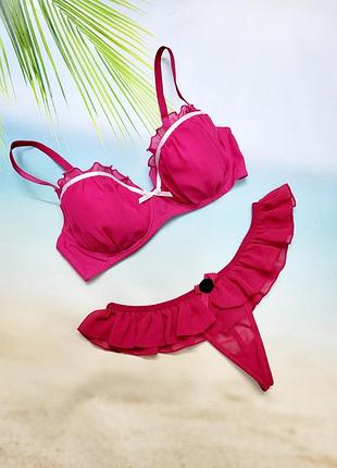Комплект: 75в бюстгальтер knickerbox, трусики стринги la senza eur 36