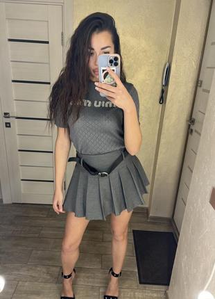 Кофточка miu miu,юбка плиссе мини