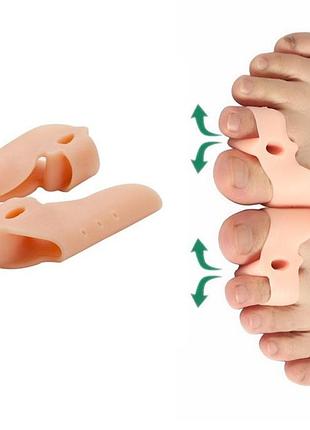 Силіконовий коректор елайнер на два пальці hallugs valgus beige