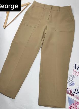 Брюки женские плотные телесного цвета прямого кроя от бренда george 16