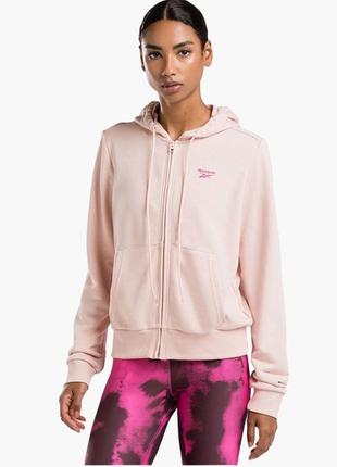 Толстовка жіноча reebok identity small logo french terry zip-up hoodie beige 100071716